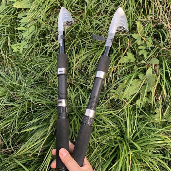 Fishing Pole Combo, 6.9ft 2Pcs Telescopic Rods Set, Collapsible Carbon Fiber Fishing Rods, 2PCS Spinning Reel Set with Carrier Bag Freshwater Fishing Rod and Reel Combos Kits - Image 6