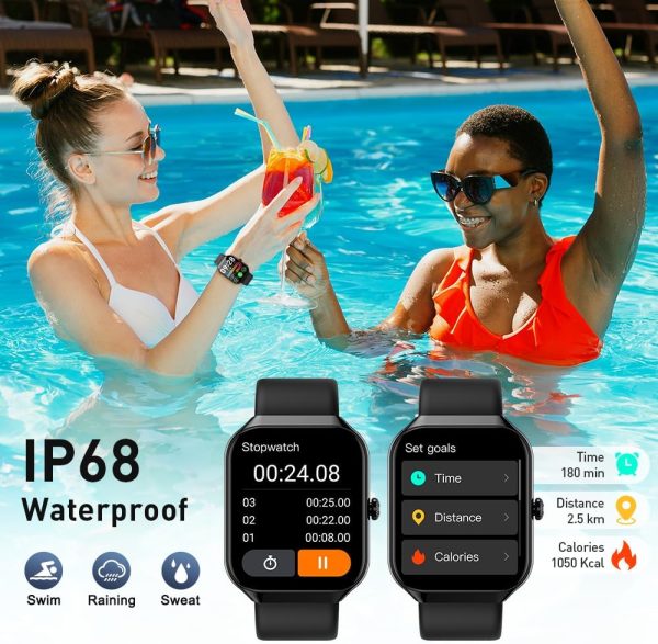 Smart Watch(Answer/Make Call), 2025 New Smartwatch for Men Women, 1.96" HD Fitness Watch with 110+ Sport Modes, Heart Rate, Sleep Monitor, Pedometer, IP68 Waterproof Activity Tracker for Android iOS - Image 7